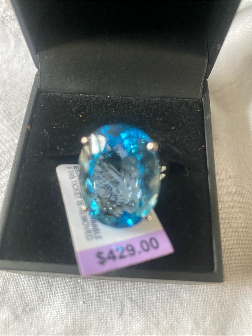 Blue Oval Gemstone Cocktail Ring - Women Jewelry